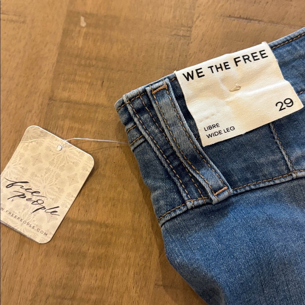 We the Free People Libre Wide Leg Jeans Seam Detail Goodie Goodie 29 NWT NEW - Picture 10 of 11